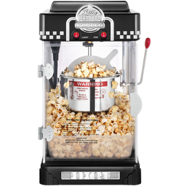 Great Northern Popcorn 2-1-2-Ounce Black Tabletop Retro Style Compact Popcorn Popper Machine With Removable Tray